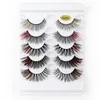 Handmade Reusable Color 3D False Eyelashes Eye End Elongated Curling Up Crisscross Thick Natural Long Multilayer Fake Lashes Extensions Makeup Accessory for Eyes