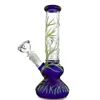 Vente en gros 4 bras arbre Perc UV Bong bangs en verre uniques narguilés type droit joint de 18,8 mm avec huile de tige descendante diffuse Dab Rigs Glow In The Dark GID01