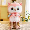 25cm cute owl plush toy doll girl sleeping with doll pillow on bed