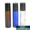 3 unids 10cc de cristal ámbar botella de rodillo de cristal, perfume vacío, botella de prueba de aceite esencial de 10 ml enrollable en rollo de vidrio grueso