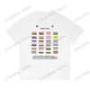 22SS Mężczyźni Projektanci T Shirty TEE Paris Pride Flag Flag Flag Bawełniany krótki rękaw