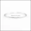 Clusterringen sieraden Minimalistische diamantring 14k gouden band 1 mm FL Ronde dunne ring met 1 2 of 3 stenen .95 mm diamant bruiloft engagemen