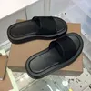 Designer Slippers Embroidered Leather Mesh Slipper Men Women Lattice Slides Platform Sandals Flat Brown Rubber Flip Flops WIth Box