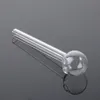 Clear Mini Small Clear Smoking Pipes Pyrex Glass Oil Burner Pipe Nail Smoke Accessories Hand Burning For Dab Rigs Tube Tobacco Dry Herb SW38