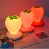 Strängar Touch Dimble LED Night Light Silicone Strawberry USB Bedside Lamp Children's Birthday Present Bedroom Tabell 2022LED