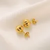 New 18K Yellow Gold Filled Solid Stud Earrings Round Ball Beads Cartilage Piercing