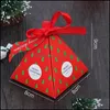 Emballage cadeau événement fête fournitures fête maison jardin joyeux Noël boîte à bonbons sac arbre avec cloches papier conteneur Navidad livraison directe 202