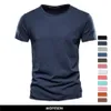 Camisetas masculinas qualidade 100 algodão moda moda corte design slim fit