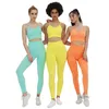 Hot Selling Gebreide Naadloze Peach Hip Raise Yoga Kleding Sport Yoga sets Fitness Pak Dames