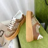 original Casual Shoes High Top Design Sko Lyx Klassiska Casual Shoes Grön Röd Rand G Läder Chaussures Designer Trainer Kvinna Ace Skor