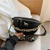 Taille Taschen Krokodil Muster Pu Leder Taille Taschen für Frauen Mode Kette Verpackung Weibliche Fanny Packs Breitband Schulter Umhängetasche 220727