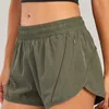 2022 novo alinhar Lu-07 shorts de yoga feminino fitness correndo tênis treinamento falso casual feminino respirável de secagem rápida calças cortadas