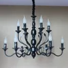 Pendant Lamps Retro Chandelier Lighting Black Wrought Iron Chandeliers For Dining Room Industrial Vintage Ceiling BedroomPendant