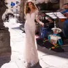 Modest Ball Gown Dresses Lace Sweep Train Boho Mermaid Wedding Dress Bridal Gowns 403