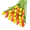 31Pcs Tulips Artificial Flower Real Touch Tulipe Flowers Fake Wedding Decoration Christmas Home Garden Decor 220406