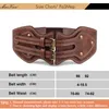 Maikun Belt Crazy Horse Leather Double Pin Buckle Women s Elastic Wide All match Coat Girdle 220712