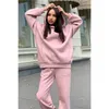 Gym kleding Casual 2 stks sport hoodie top loungewear set dames tracksuit capuchon