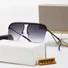 디자이너 선글라스 대형 망 선글라스 금속 절반 프레임 안티 UV 안경 수지 렌즈 광 변색 멀티 컬러 생일 선물 상자가있는 선글라스 안경