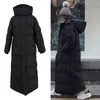 Piumino parka Giacca invernale donna al ginocchio super lunga donna con spesso cappotto nero in inverno 220801