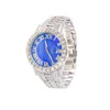 2022 Hip Hop Bling Ice Out Watch Luxury Date quartzo Relógio de pulso com zircão cúbico para homens jóias