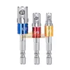 Hand Tools 3 Pcs Drill Socket Adapter Impact Drill Extension Bits Bar Socket Adapter 1/4 3/8 1/2 Size Hex Shank Square Head Drill Bit 117HMCLUB