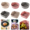 AirFryer Silicone Pot Fryers Ruseable Thicken Pizza Fried Chicken Barbecue Basket Baking Pan Kitchen Fryer Accessories W220425