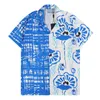 Designer män klänning skjortor set sommar casual tryckt hawaiisk skjorta homme kort manlig utskrift klä kostym set plus storlek m-3xl