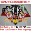 Wtryskowe korpus formy do Honda CBR1000 CBR 1000cc 1000 RR CC 08-11 Bodywork 113NO.0 CBR-1000 CBR1000RR 08 09 10 11 CBR 1000RR 2009 2008 2011 r.