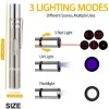 Light LED Pen Rostfritt stål Mini laddningsbara laser Multi-mönster 3 i 1 Pet Training Toys USB-laddning 0509