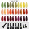 Beautilux 30pcs Immergiti fuori UV LED UP Pigment Pigment Gel Flagelli per unghie art Gel Laccatura per unghie per laccatura per professionisti 220524