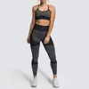 Yoga outfit 2 st kvinnor sömlöst set andningsbar sport bh hög midja leggings pressa upp byxor gym fitness som kör sportkläder träning