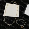 Collier pendentif diamant Double lettre strass Bracelet délicat plaqué or colliers femmes fête ensemble de bijoux