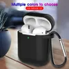 Estuches para accesorios de auriculares para Airpods 3 2 1 pro Soporte de anillo de mosquetón Diseño de una pieza Funda protectora de silicona suave para auriculares