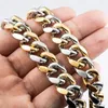 15mm Stainless Steel Miami Cuban Link Chain Necklace For Mens Hip Hop Jewelry Gold Silver Color Steampunk Style Accessories Chains Morr22