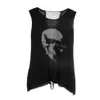 Vintage femmes gland t-shirt chemises ouvertes dames dos crâne Punk Singlet longs t-shirts T-shirts Sexy montre de sport Blusas