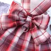 Plaid Bow Abbigliamento per cani Gonna Simpatica imbracatura per animali domestici con cinturino al seno Guinzagli Corda per trazione Vestiti per gatti Imbracatura Gilet Abito tutu principessa