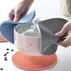 Silicone Heat Resistant Round Cup Coaster Mats 17.5cm Diameter Non-slip Honeycomb Pot Holder Table Placemat Kitchen Accessories Tool