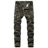 Jeans Hommes Biker Stretched Camouflage Jeans Streetwear avec plissé Joggers Slim Jean Hommes Pantalon rayé Pantalones Hombre 201128