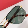 Sonnenbrille für Frauen Männer Sommer 0276 Stil Anti-Ultraviolett Retro Platte Quadratisch Halbrahmen Mode Brillen Zufällige Box