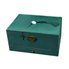 Style Luxury Jewelry Boxes 3 Lager med Lock Large Space Organizer för ring och halsband Velvet smyckenhållare 4 Färg 220812