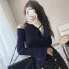 Women's Two Piece Pants Women Ins Fashion Chic Tweed Skirt 2 Sets Sexy Bare Shoulders Knit Sweater Button Plaid Split
