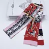 Классическая дизайнерская сумка, шарф, повязки на голову, женские шелковые платки с буквами и цветами, сумка-бандо для волос, 8x120 см6140929