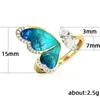 Pierścienie klastra motyl dla kobiet 2022 biżuteria kryształy oleju kryształy oświadczenie palec palec żeńska anelcluster