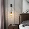 Lampa ścienna postmodernistyczne luksusowe szklane lampy salonu sypialnia tło lampy nocne oświetlenie dekoracji wewnętrznej e27wall