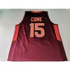 Chen37 Custom Basketball Jersey Men Youth women Virginia Tech Hokies 15 Jalen Cone High School Throwback Size S-2XL or any name and number jerseys