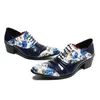 Итальянские мужские одежды для обуви высокие каблуки элегантный цветочный принт оксфордский мариб мужчина подлинная кожаная кожаная обувь сапато Masculino