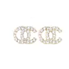 Mieszane proste 18-karatowe pozłacane srebro 925 luksusowa marka projektanci litery Stud geometryczne znane kobiety okrągły kryształ Rhinestone perła kolczyk wesele biżuteria