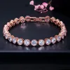 Classical Fashion Crown Tennis Bracelets For Women 3A Cubic Zirconia bracelet Rose Gold Silver Copper White CZ Luxury Bracelet designer jewelry Party Gift 3 Colors