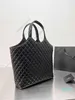 Bolsa de compras de couro preto texturizado com textura tamanho 33x37cm