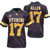A3740 2021 College Wyoming Jersey 17 Josh Allen New NCAA White Coffee Brodery All Stitched Adult Youth